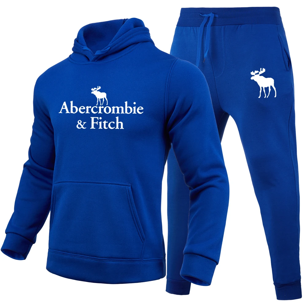 Abercrombie Fitch Men Sports Suits Fashion Tracksuit Hoodies+Pants Two Pieces Sets Running Casual Sweatshirts Sweatpa