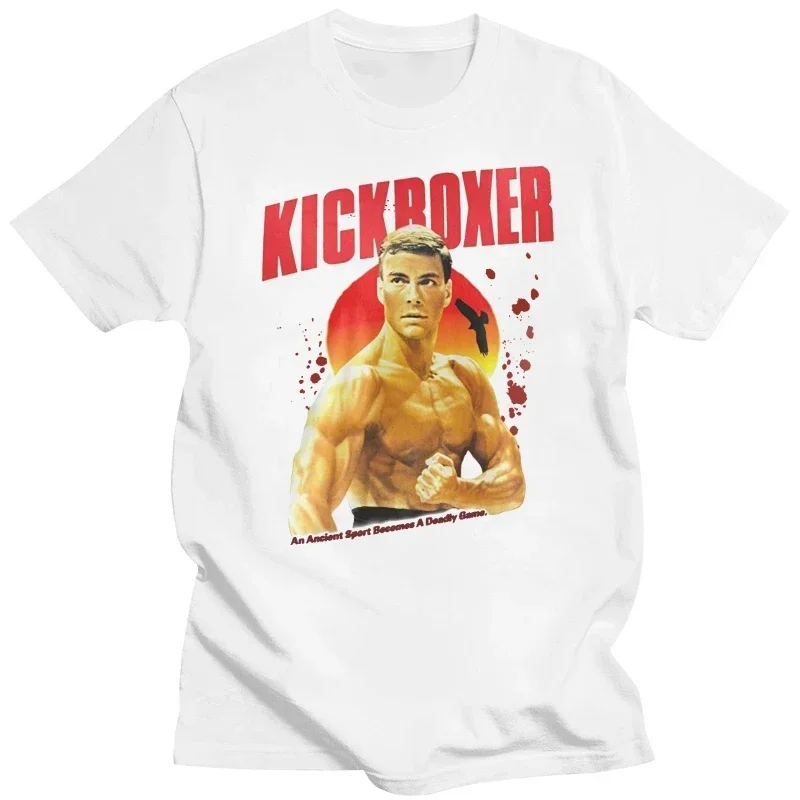 Vintage Men Cult Jean Claude Van Damme Kickboxer Movie Print T Shirt Woman Male Harajuku Classic O-neck Streetwear cotton