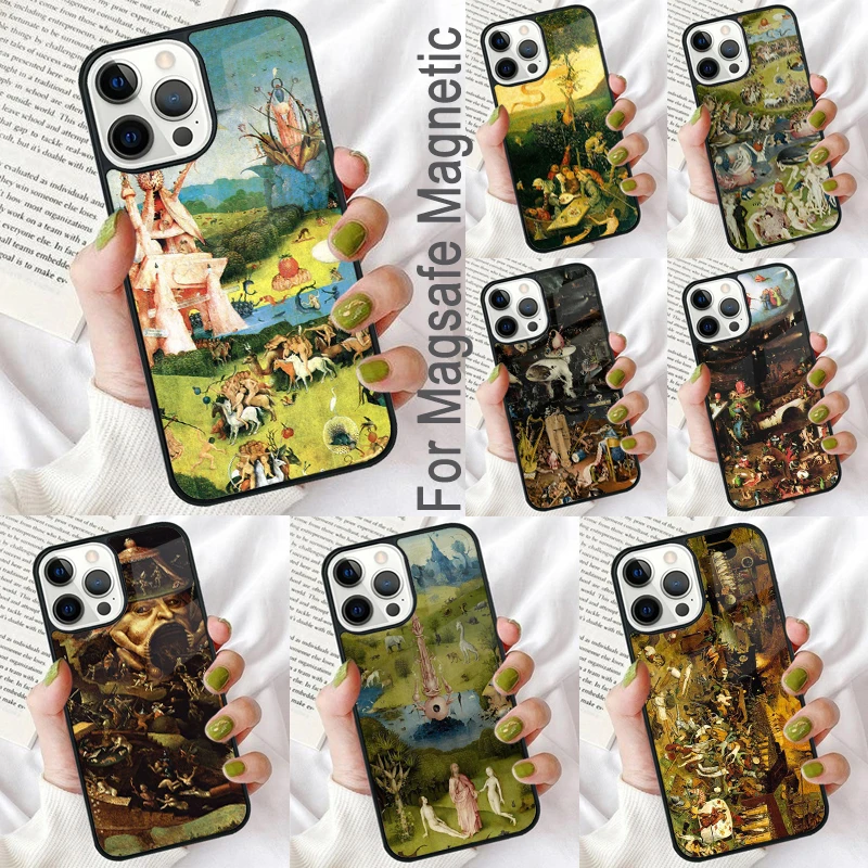 Hieronymus Bosch Art Painting Magnetic Soft Phone Case for iPhone 16 Promax 15 Pro 13 14 Plus 11 12 Mini MagSafe Coque