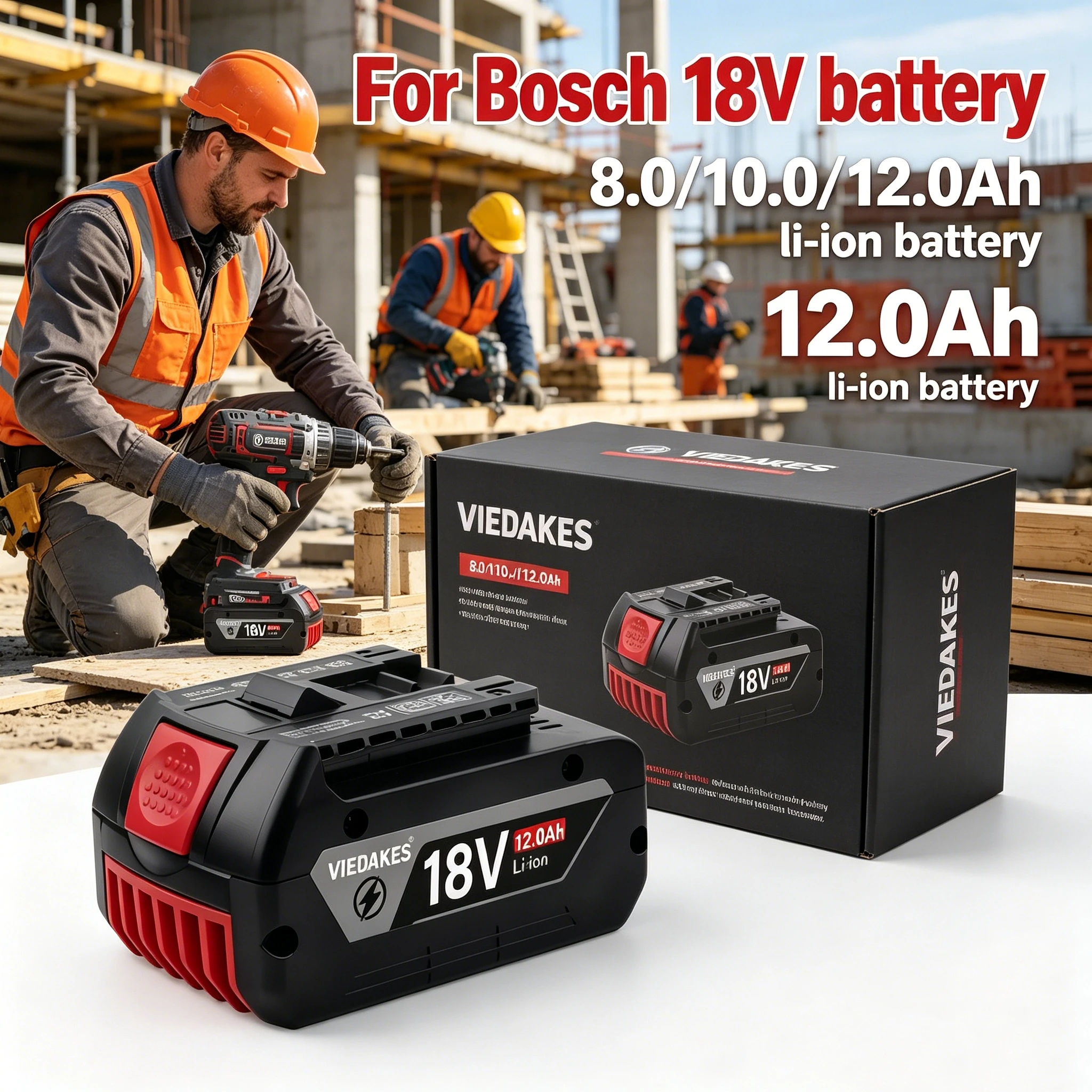 

Original 18V battery for Bosch Draadloze professional system 18V 8.0Ah/10.0Ah/12.0Ah batteries BAT609 BAT618 GBA18V80 GSR Tool