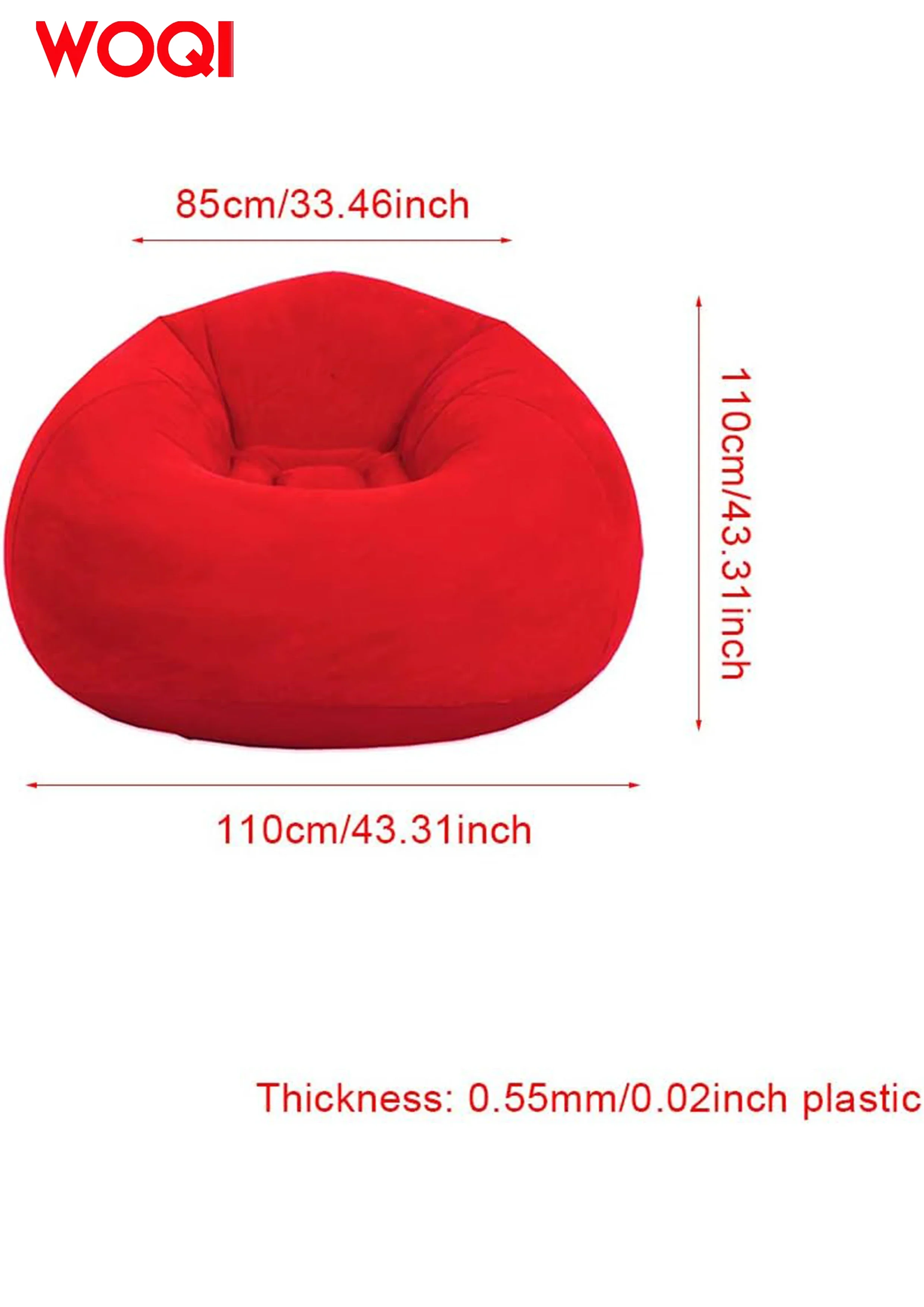 Beanbag Chair, Foldable Flocking Inflatable Sofa, Outdoor Living Room Super Soft Lazy Sofa