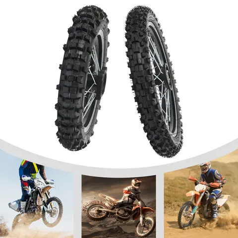 80/100-12 60/100-14 Wheel Hub With Tire, Spoke Rim Set For Off-Road Motorcycle, Front Rear Wheel Assembly，Upgrade Modification
