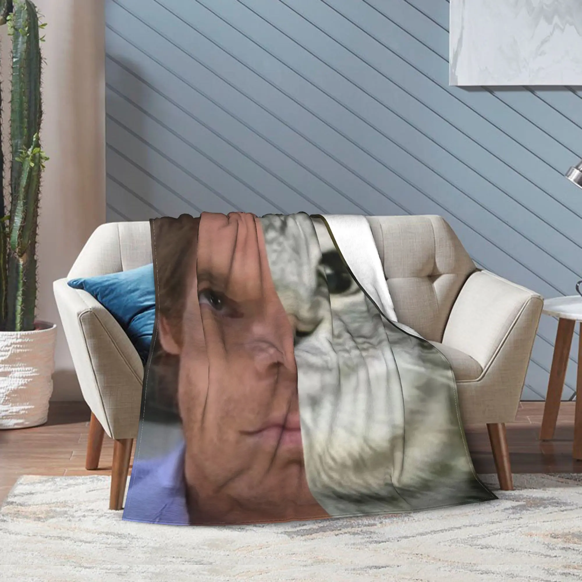 Super Soft Dexter Morgan Trinity Cat Throw Blanket Premium Flannel Lightweight Bed Blanket Fuzzy Plush Blankets All Season Use