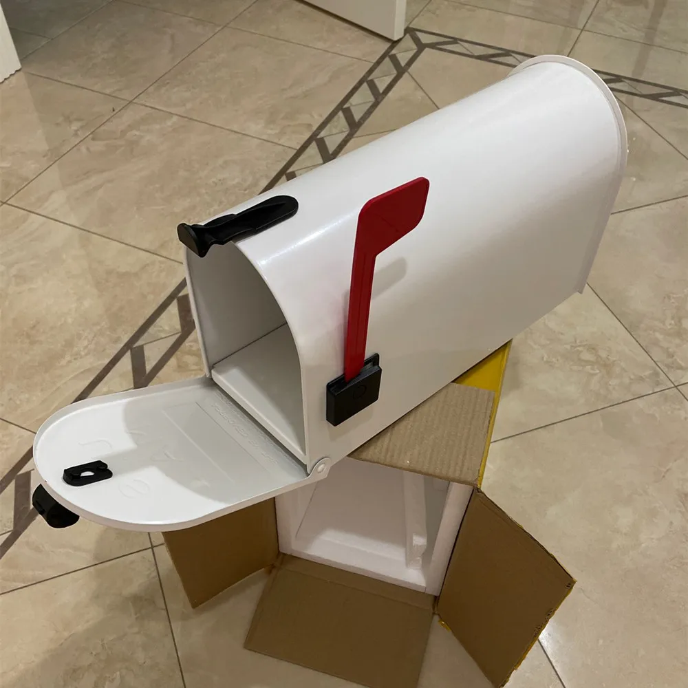 American Style Post-Mount Mailboxes Stand Floor Metal Postbox Outdoor Garden Park Villa  Newspaper Letter Box Bucket Letterbox