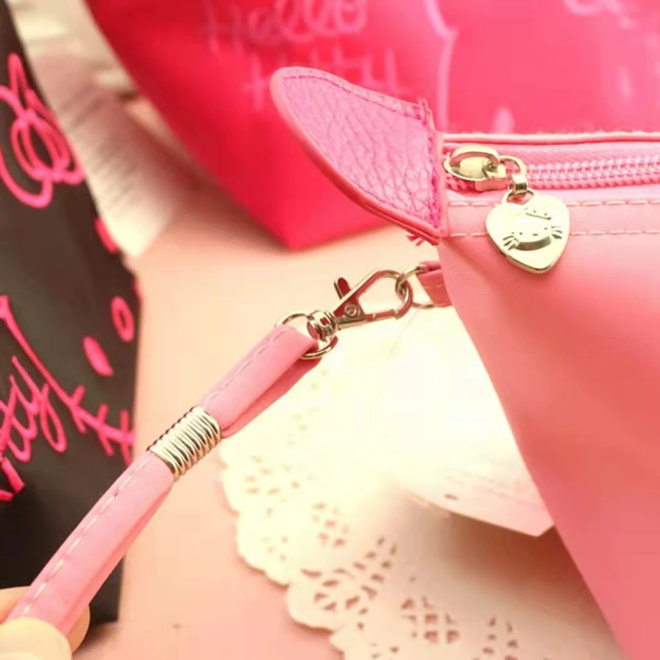 Hello Kitty Cosmetic Bag Small Portable Simple Cute Girl Large-capacity Travel Waterproof Skin Care Products Storage Bag