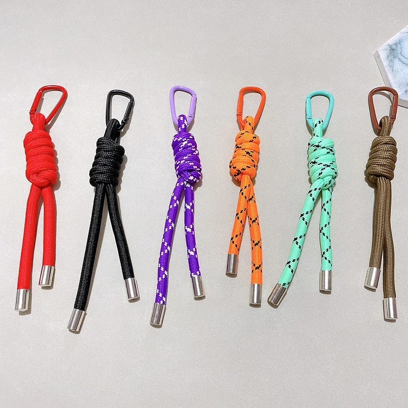 Nylon Handmade Rope Keychain Fashion Simple Phone Bag Charm DIY Colorful Women's Bag Pendant Gifts image 6