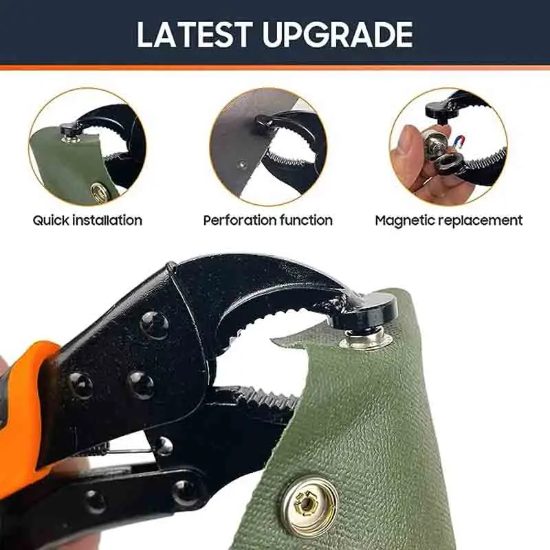 Heavy Duty Snap Fastener Tool, Snap Setter Tool Kit with, Adjustable Setter Snap Installation Kit, Snaps for Boat Cover Canvas