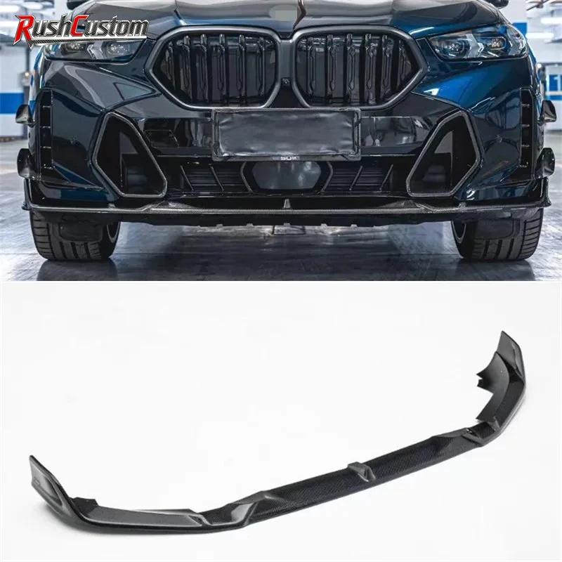 

For BMW G06 X6 2024 ReaI Carbon Fiber Front Bumper Lip Wind Knife Spoiler Kit