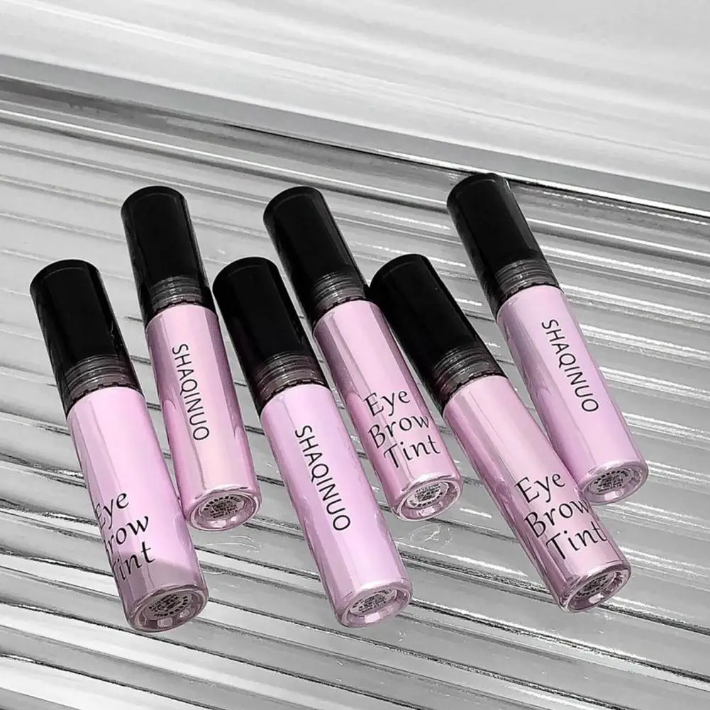 Tinted Brow Mascara Pink, Velvet Matte Waterproof Brow Gel, Korean Style Feathery Brows Makeup, Smudge-Proof Long Lasting