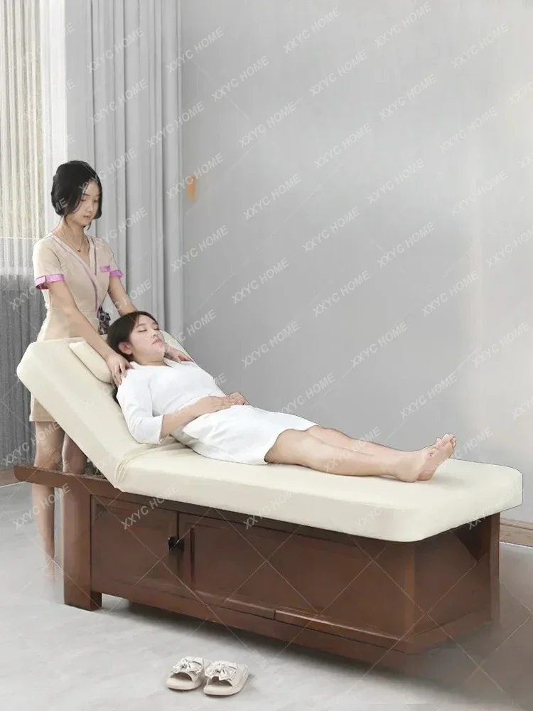 A  Solid Wood Facial Bed Beauty Salon Dedicated Medical Massage Nursing Bed Electric Lifting Physiotherapy Home