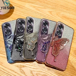 3D Butterfly Glitter Phone Case for OPPO A60 A98 5G A58 4G A78 4G A38 A18 4G A17 A17K A79 5G Camera Protection Cover