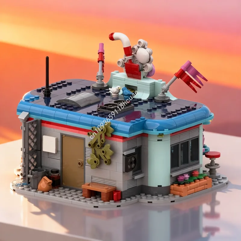 

810 шт. MOC молочный коктейль, модель города, строительные блоки, строительные блоки, идея игрушки «сделай сам», образовательный кирпич, детские рождественские подарки на день рождения