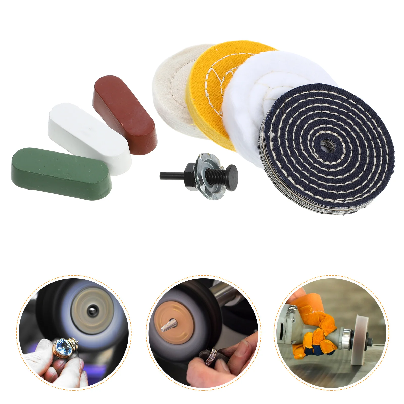 

1Set Polishing Wheel Kit for Drill Bench Buffing Discs Accessories Home Craft Bench Buffing Wheel Polishing Disc