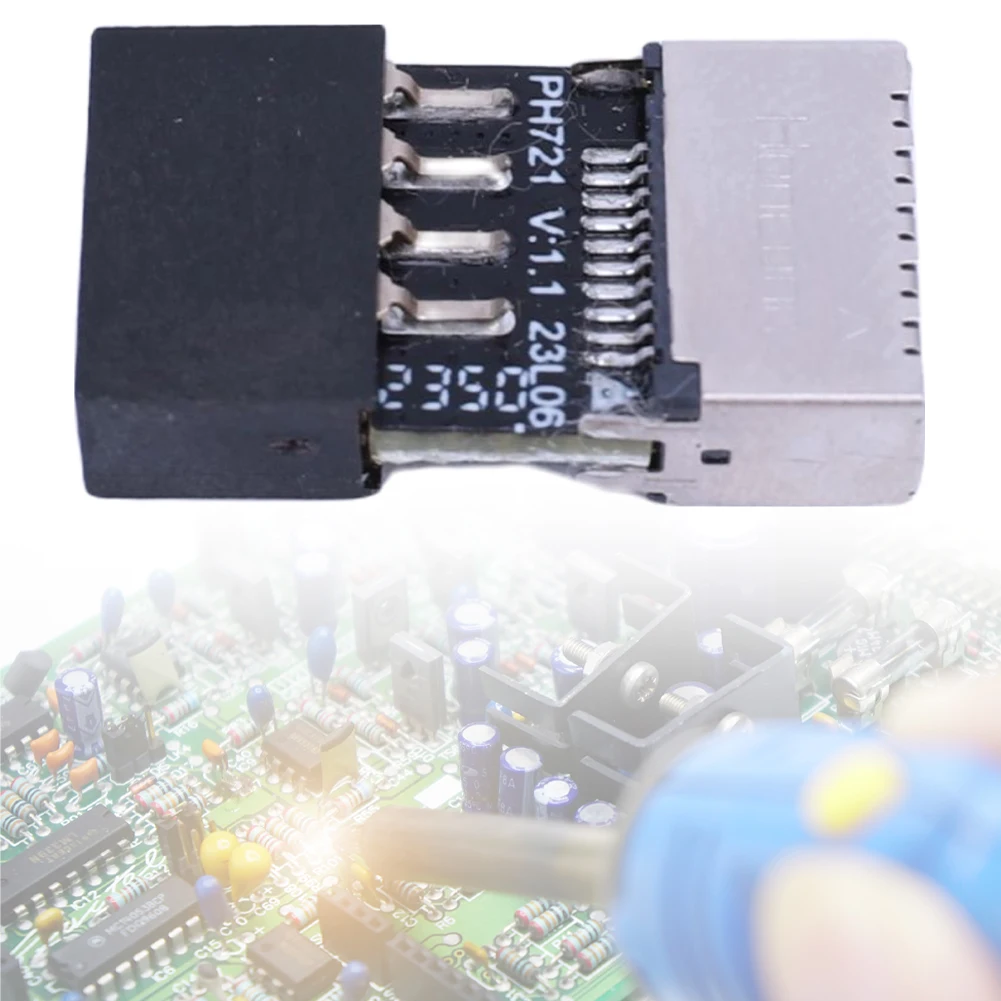 TYPE-C Socket 9-Pin USB 2.0 Extender Card Plug and Play USB 2.0 Expansion Board Motherboard Converter for OS/Windows Linux