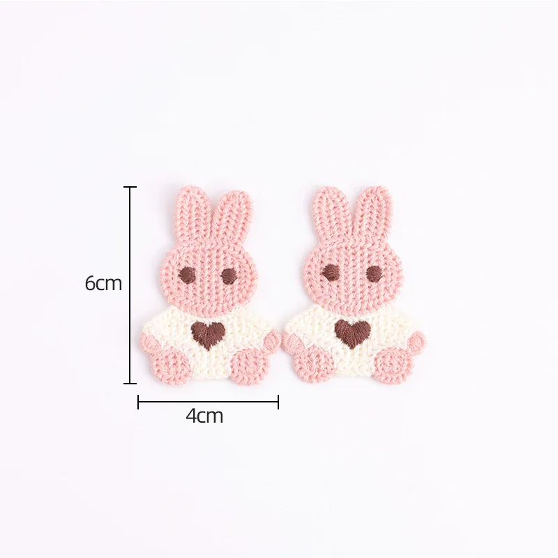 Cartoon love bunny patch embroidery clothing hat sweater torn patch girl DIY hair accessories Embroidery decorative cloth patch