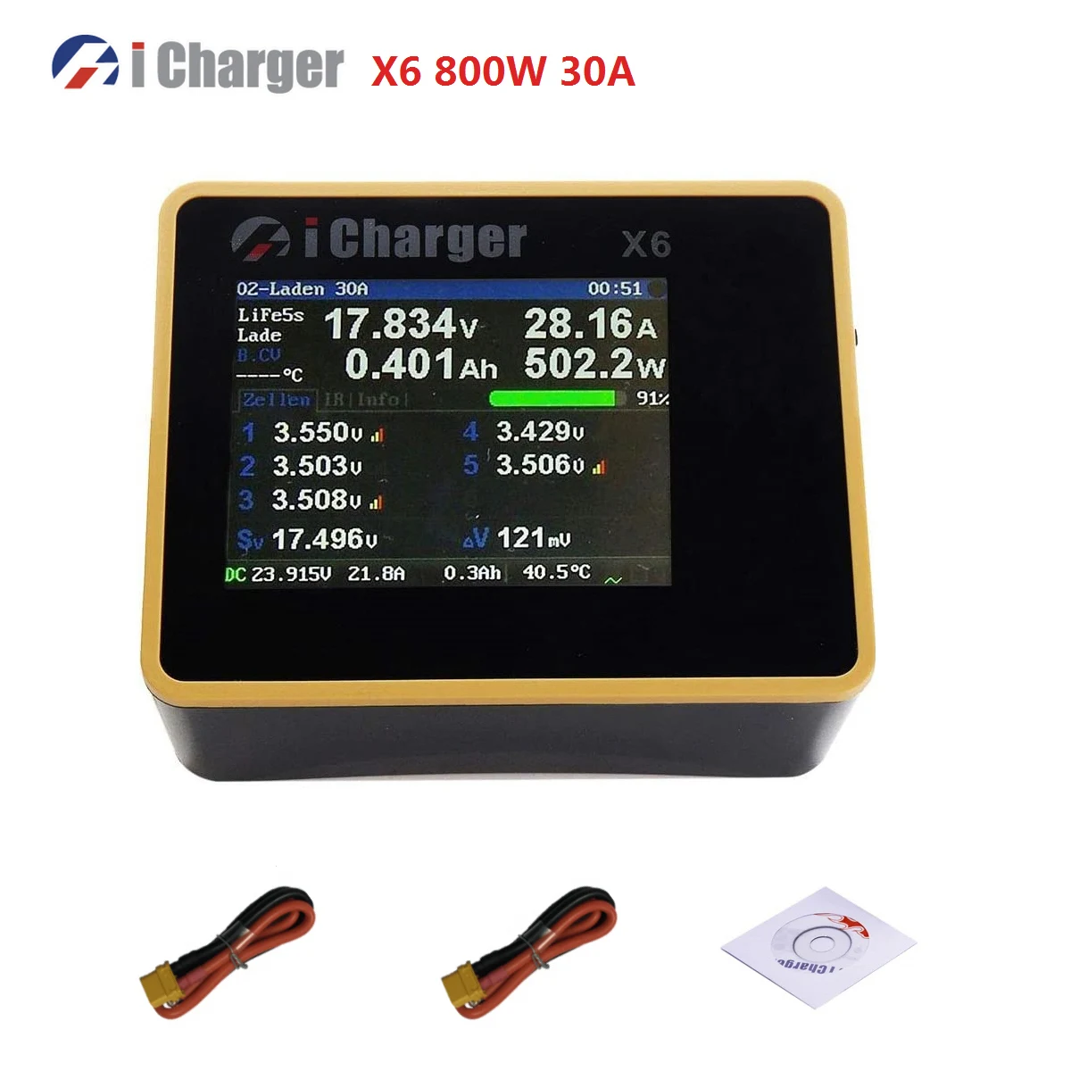 ICharger X6 800 Вт 30A DC ЖК-экран умное зарядное устройство разрядник для модели Rc