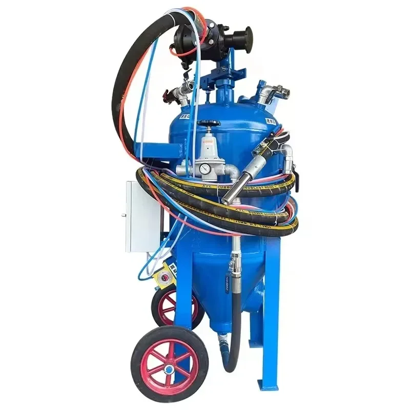 Mobile Sandblasting Machine Rust Clean Sandblasting Machine 600mm Vacuum Dry And Wet Sandblast Machine