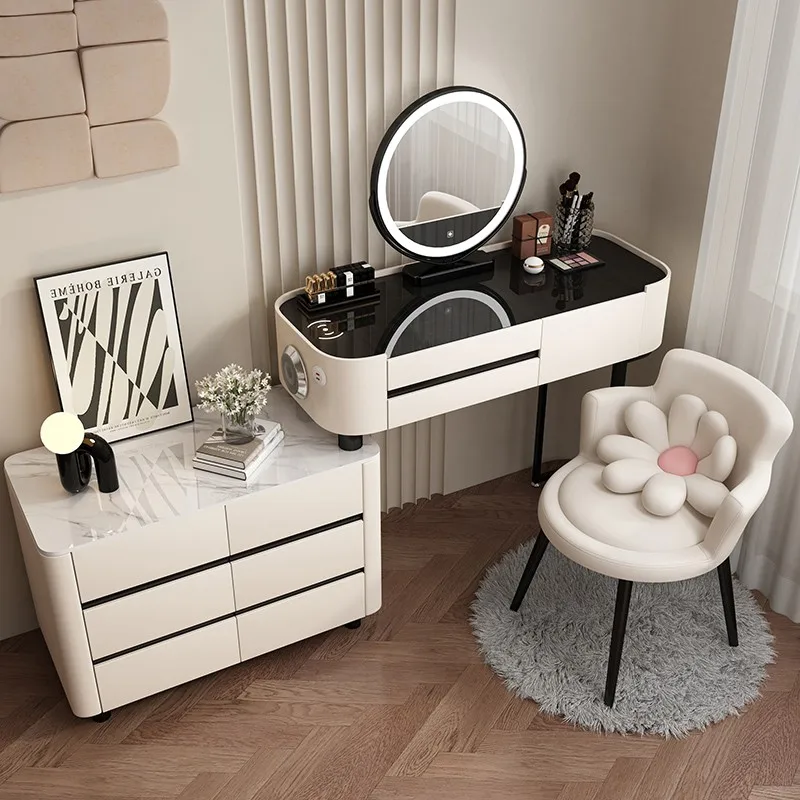 

Luxury Nordic Bedroom Vanity Table Simplicity Vanity Table Set Design Storage Drawers Meuble Chambre Bedside Table Furniture