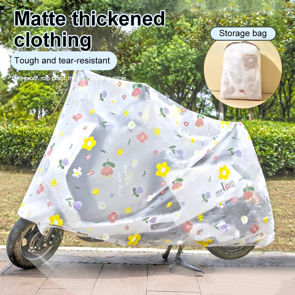 

Waterproof Translucent Motorcycle Raincover Electric Bicycle Sunshade Dustproof Bike Protective Gear Sunshine Rainproof Cover