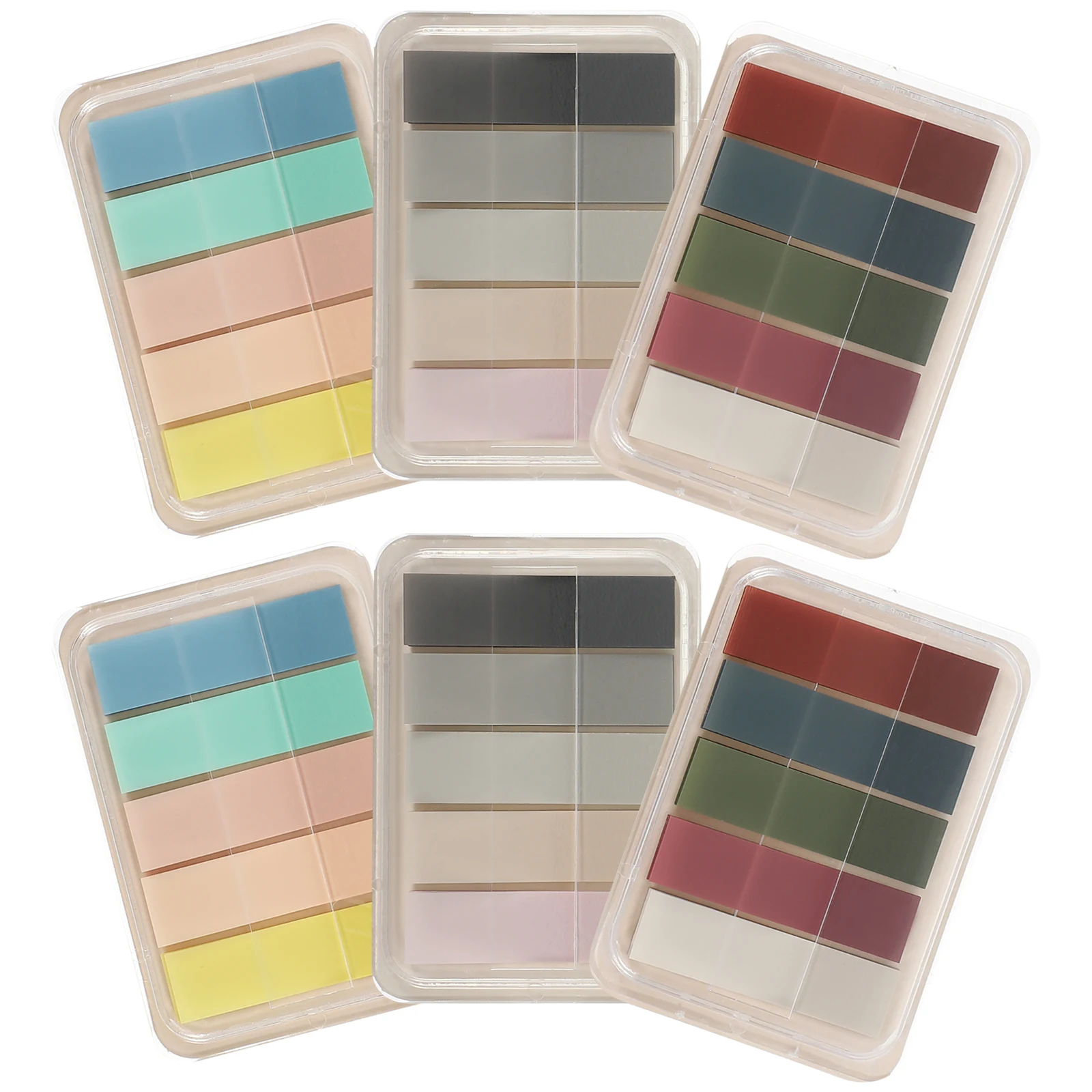 

6 Boxes Portable Colored Sticky Tabs Practical Reading Strips Suitable for Beginners Highlight Strips Bookmarks Adhesive Reading