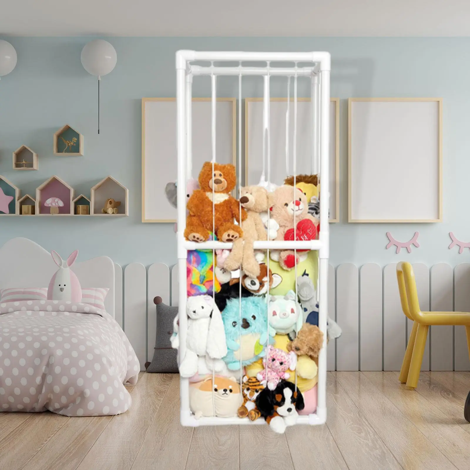 Stuffed Animal Storage Toy Organizer Nursery Toy Storage Large Toy Storage Shelf for Nursery Room Playroom Living Room Kids Room