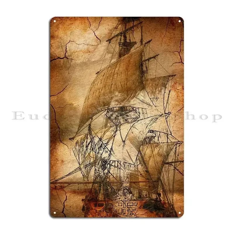 

Wind Sails Brig Metal Plaque Poster Club Bar Cinema Printing Wall Plaque Party Tin Sign PosterWall Decoration