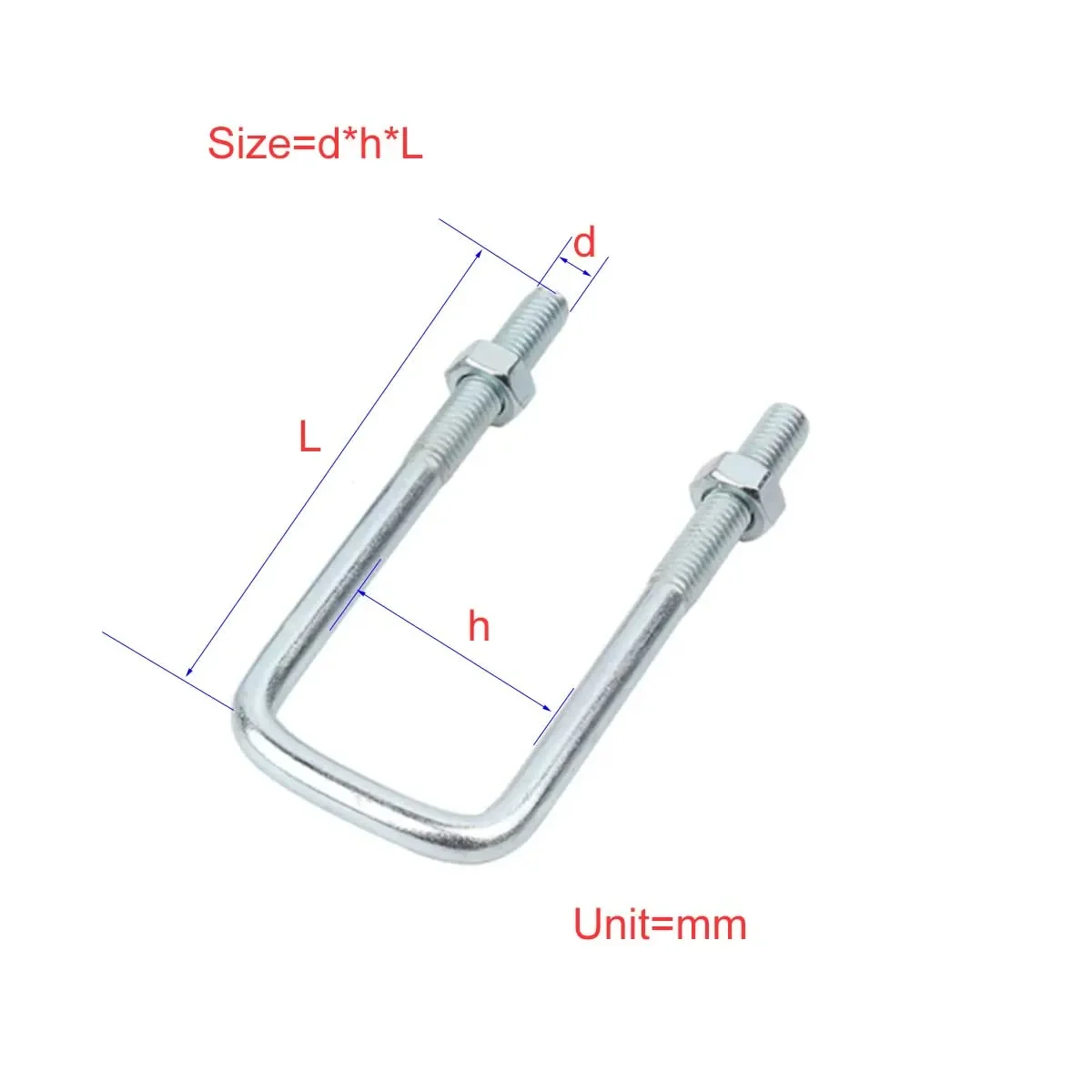 Galvanized Right Angle u-Shaped Bolt And Nut Set