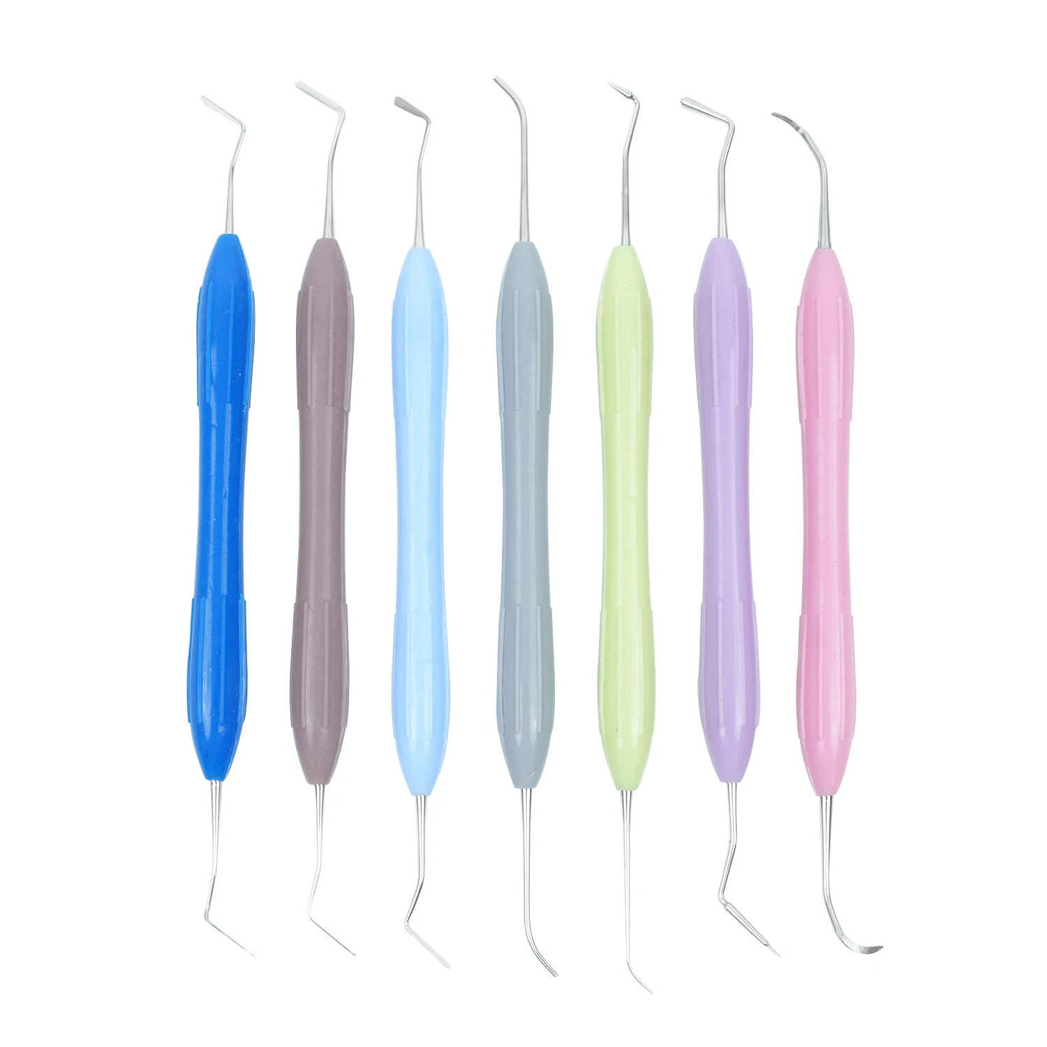 7pcs/Set JOLANT Dental Double Head Stainless Steel Resin Filler Set Composite Resin Filling Spatula Silicone Handle Dental Tools