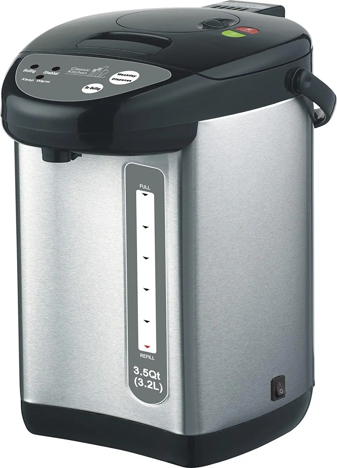 

Классический кухонный электрический чайник CK321NP 3,5QT (3,2 л), бойлер для горячей воды, урна, насос, нержавеющая сталь с автоматическим дозатором и