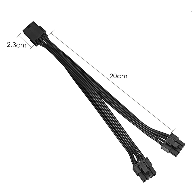 10 buah 20Cm kartu grafis 8 Pin perempuan ke 2X8P(6 + 2)Pin perpanjangan kabel listrik pria Pcie Express 4 garis konektor kabel