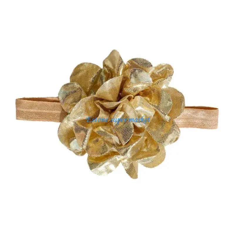 090B Baby Photo Costume Puff Sleeve Romper Elastic Flower Hairband Photo Posing Props Newborn Photography Accessory
