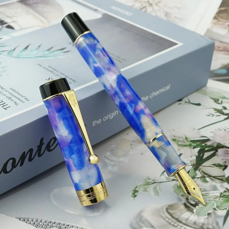 

A+ Blue-Purple Jinhao 100 Centennial Resin Fountain Pen EF/F/M Bent Nib Writing Pen