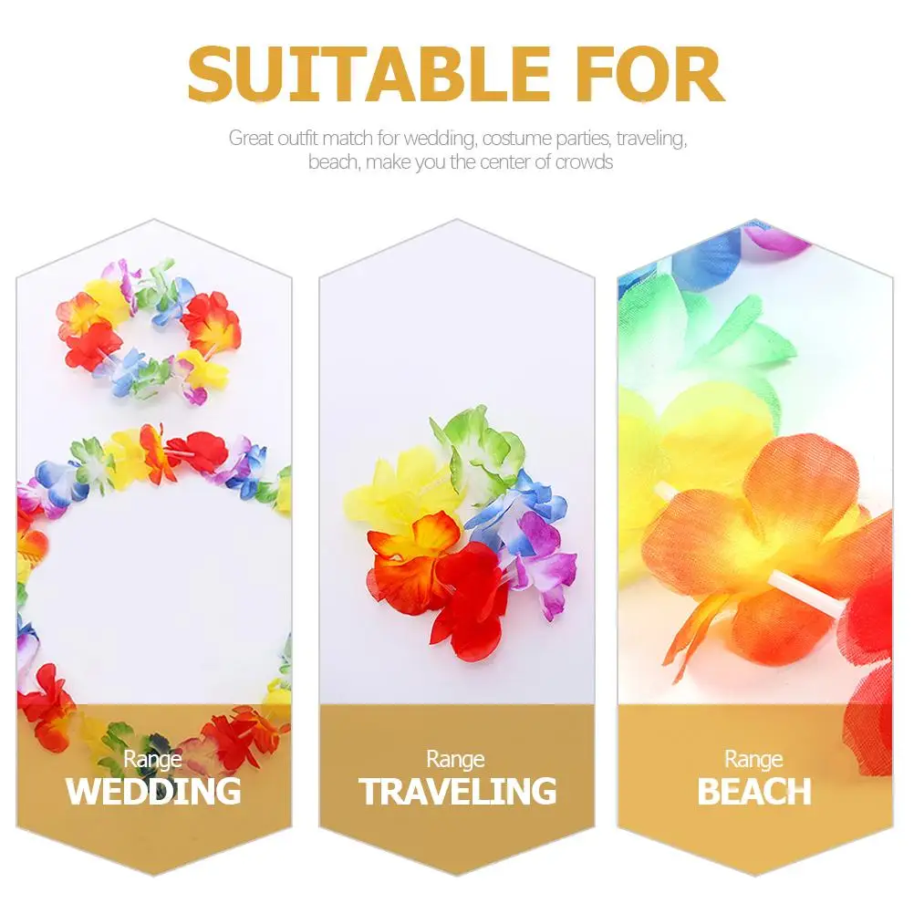Grasrok Set Hawaii Stro Decoratieve Luau Feestkostuums Strand Foto Prop Kinderen Volwassen Heldere Kleur Herbruikbare Bruiloft Reizen