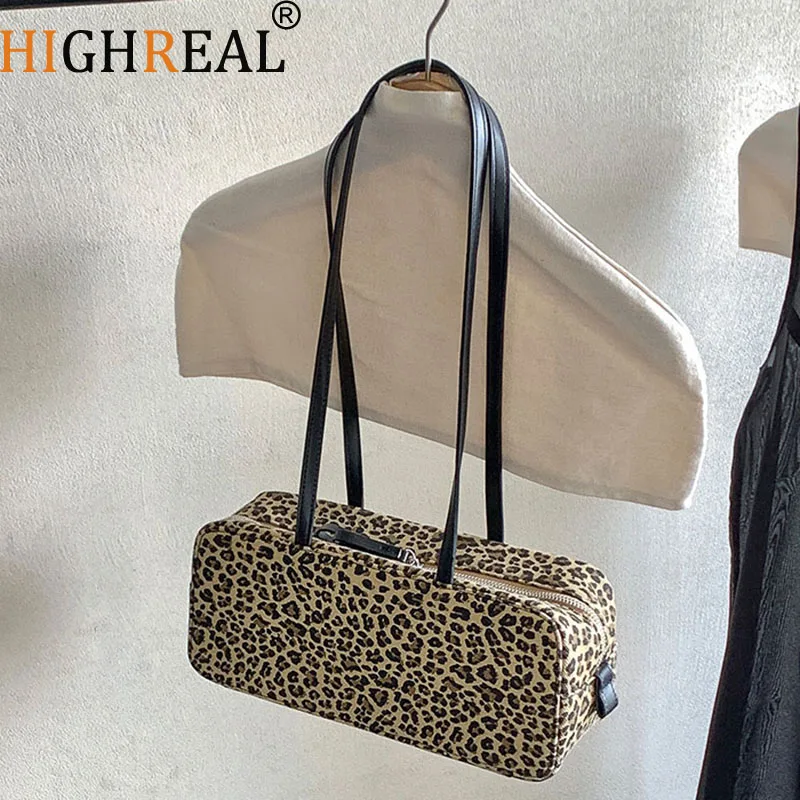 

Модная леопардовая сумка на плечо с животным принтом, сумки подмышки для женщин, дизайнерские сумки, сумка-коробка из искусственной замши, новые кошельки Shopper Chic