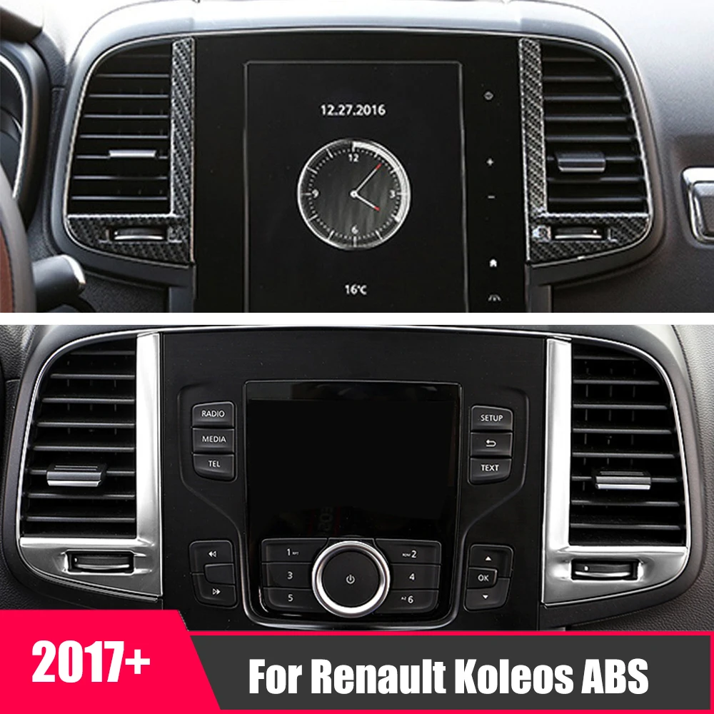 

For Renault Koleos 2017 2018 Accessories ABS Carbon/Matte Car middle air outlet Decoration Cover Trim Car Styling