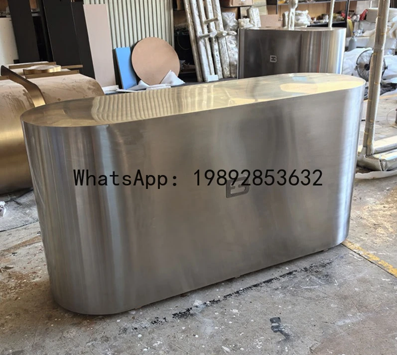 CZ Custom Stainless Steel Bar Counter Clothing Store Barber Shop Counter Simple Modern Beauty Salon Front Desk Reception Desk