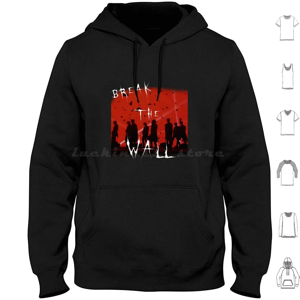 

Толстовка с капюшоном Break The Wall из хлопка с длинными рукавами Ateez Kpop