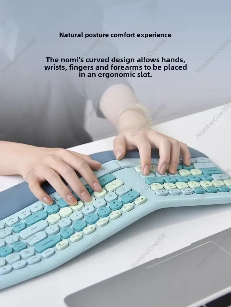 Ergonomics Leather Hand Holder Wireless Keyboard Mouse Set Desktop Notebook Office