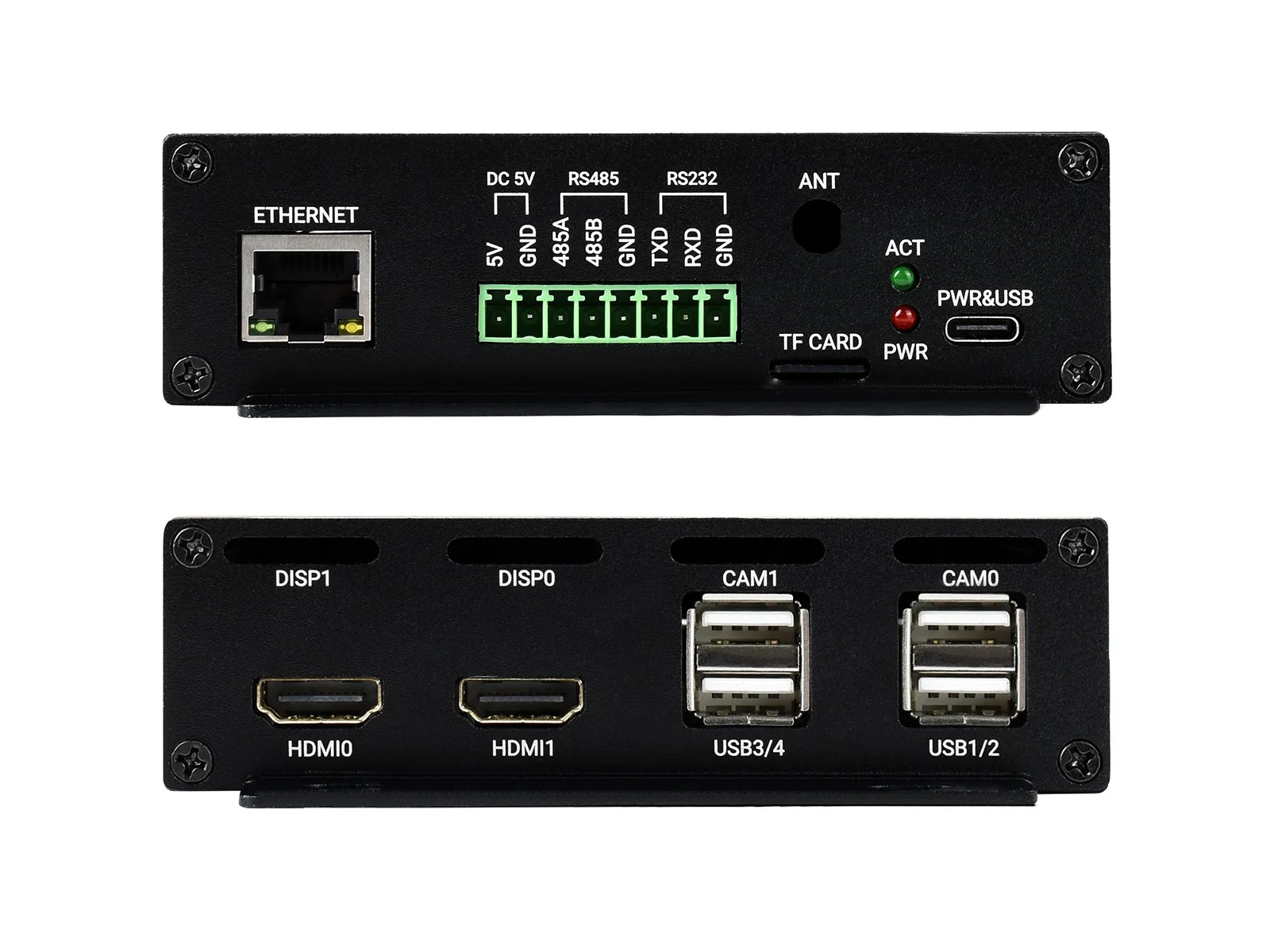 CM4-IO-POE-BOX-B,PoE Mini-Computer (Type B) Based On Raspberry Pi Compute Module 4 (NOT Included), Metal Case, With Cooling Fan