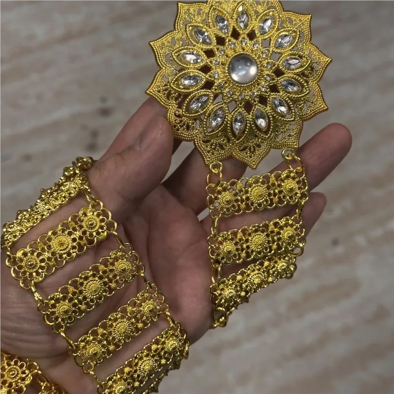 Thai Traditional Clothing Accessories Women Thailand Costume Belts Jewelry Waistband Rhinestone Belt Chain view 4