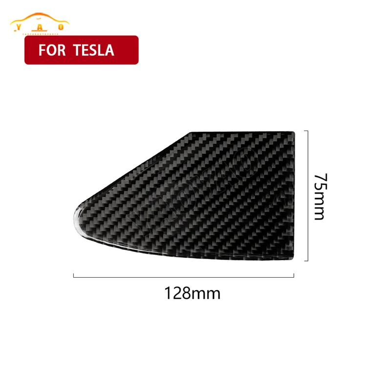 For Tesla Model S 2014 2015 2016 2017 2018 2019 Car Front Black Carbon Fiber Charging Port Panel Cover Trim Sticker LHD Fit