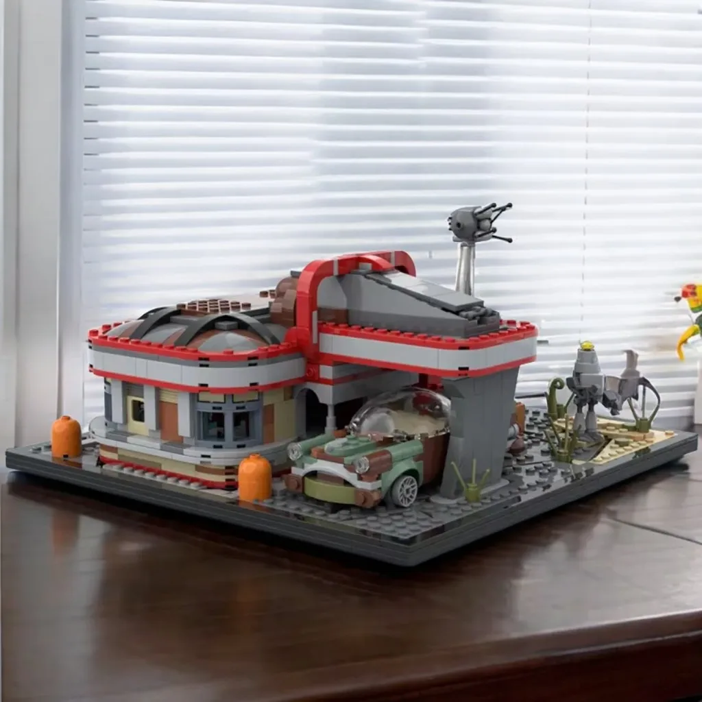 

1492PCS MOC classic movie Ray Drumlin Diner special gift modular building ruins style birthday gift creative building blocks
