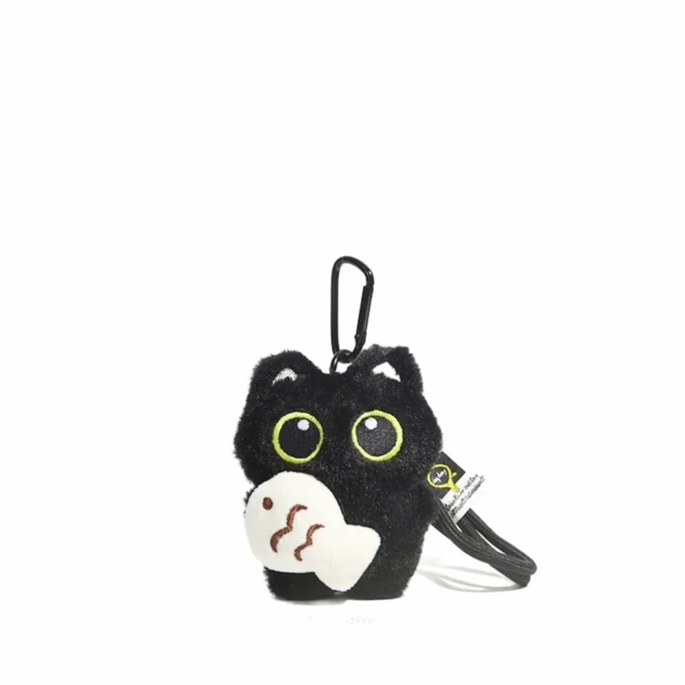 New Fish Black Cat Keychain Strawberry Wings Bag Pendant Bib Car Key Ring School Bag Decoration