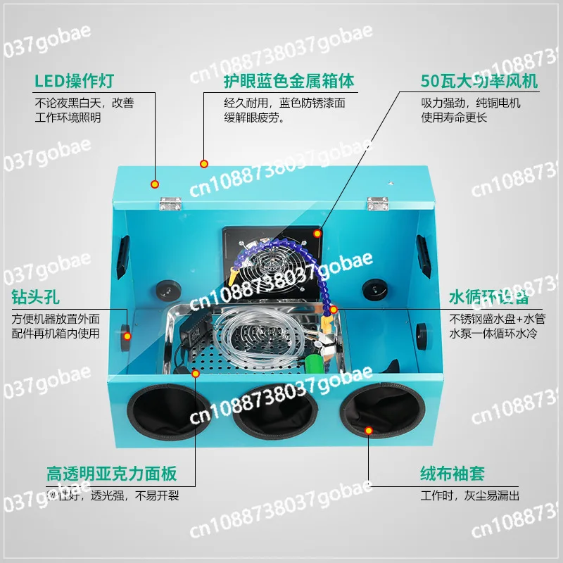LED Light Dust Proof Cover Metal Integrated Lapping Protector Sandblasting proof Case Sandblasting Dust Collector Dust Box