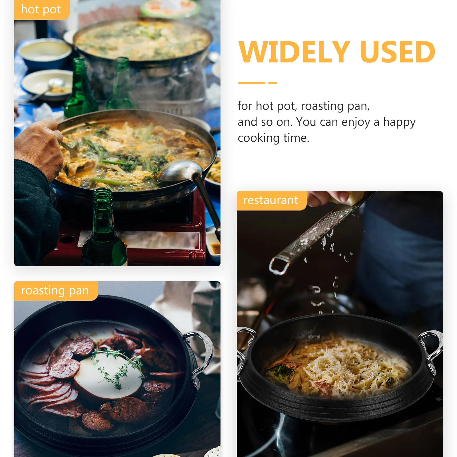 

Кастрюля из алюминиевого сплава с нескользящей ручкой, безопасная кулинария, корейский барбекю, вок, медицинское каменное покрытие, легко чистящаяся кухня