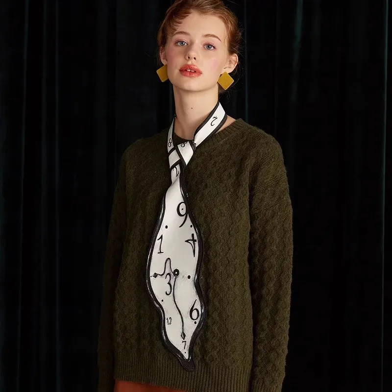 Женские дизайнерские белые часы без узлов галстуки для рубашки для мальчиков и девочек галстук для ночного клуба TB2083