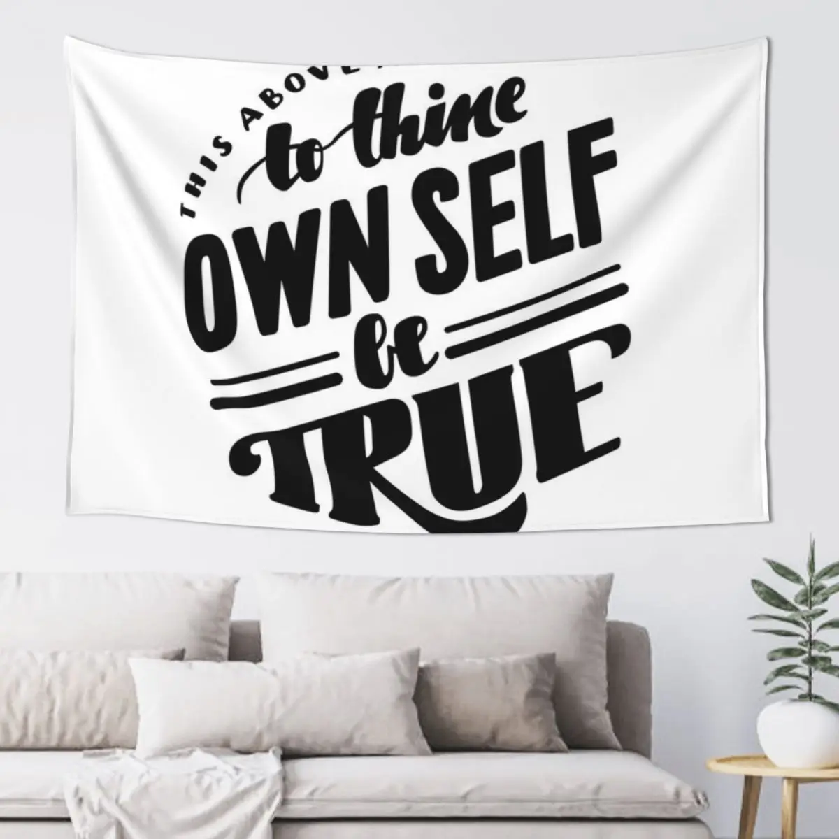 

To Thine Own Self Be True - Black Tapestry Room Aesthetic Decor Decorative Wall Home Decorations Tapestry