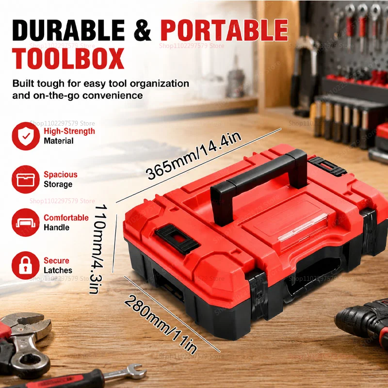 Dust Proof Drop Proof Pressure Proof Toolbox Set Portable Anti Drop Repair Parts Storage Organizer Case for Home Workshop Garage