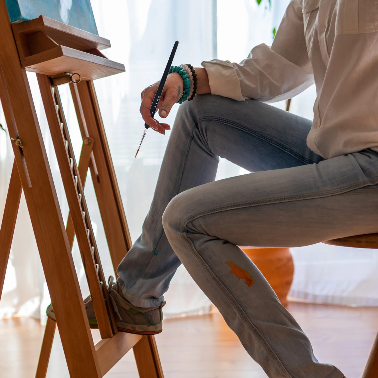 

3Pcs Weasel Hair Brushes Set Detail Art Acrylic Watercolor Oil Gouache Liners Miniatures Painting Painting Wolf Hair