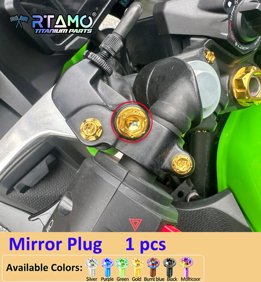RTAMO Gr5 Titanium Bolts Set Front Brake Disc Mirror Base Bolt Fit for Kawasaki Ninja 500SE
